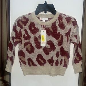 Gianni Bini Women's Leopard Print Sweater - Red and Cream